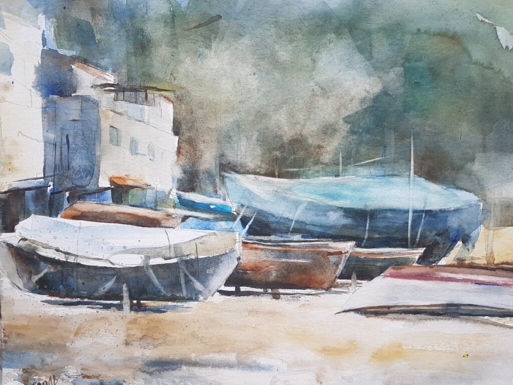 Ischia, Fischerboote am Strand