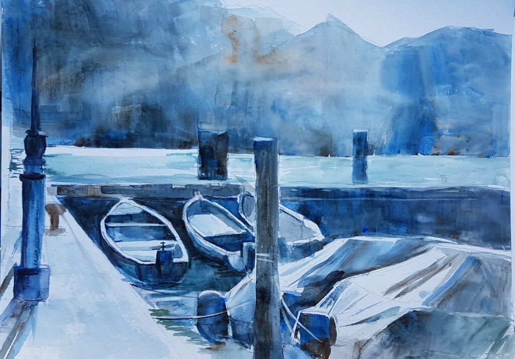 Malchesine, Boote im Gegenlicht