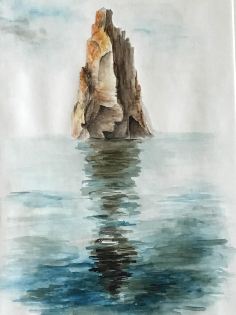 Sizilien, Liparische Inseln, Felsen im Meer